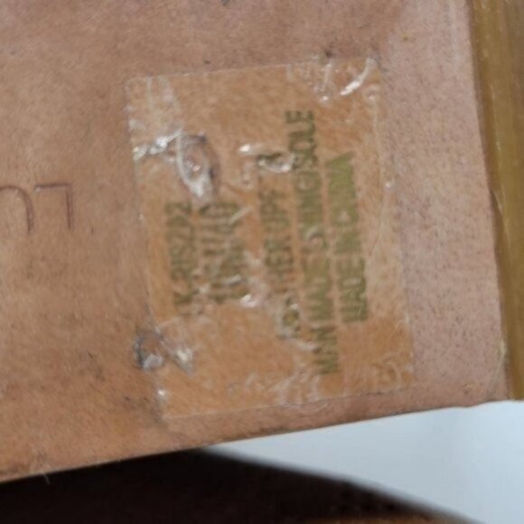 Lucky Brand | Risza Perforated Wedge Peep Toe Leather Sandals Tan Brown - Picture 5 of 13